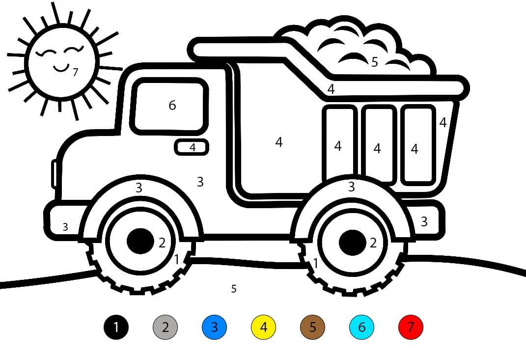Dump Truck Normal Color By Number