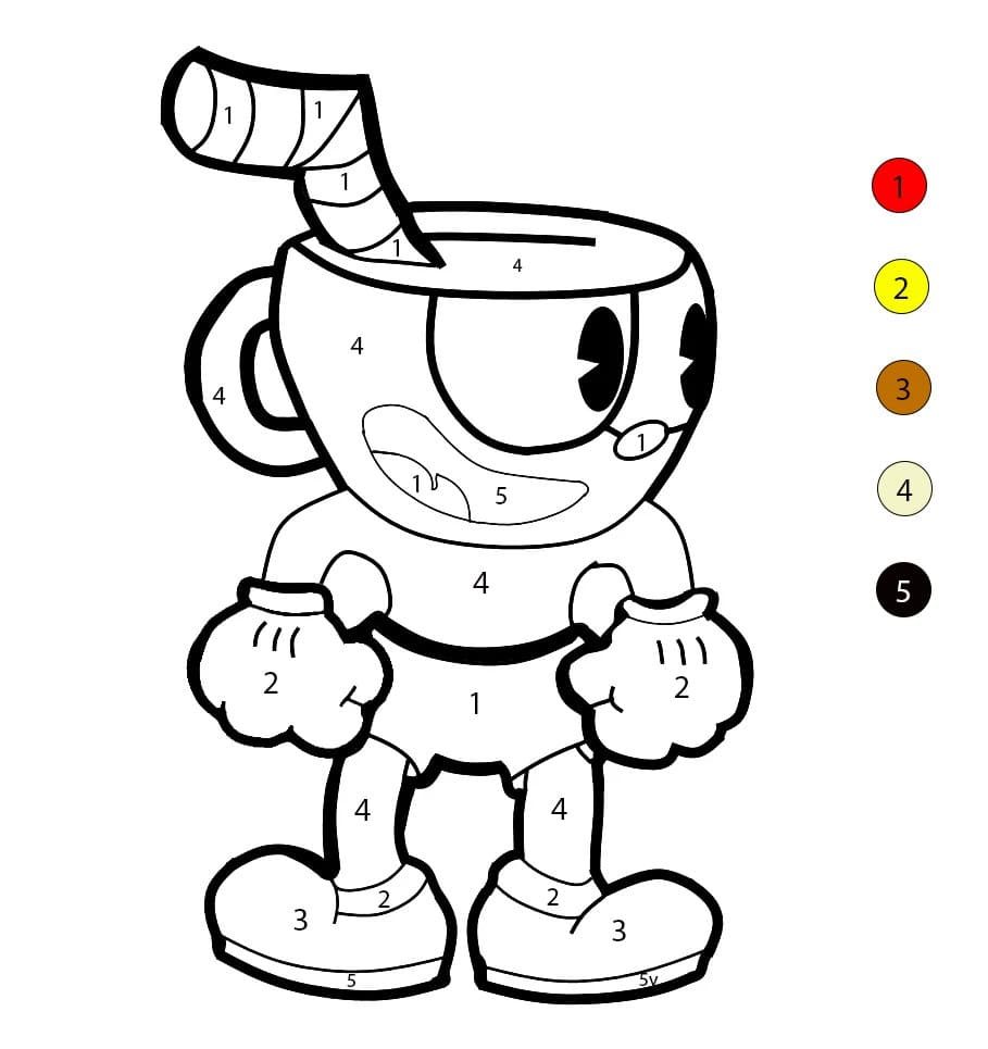 Easy Cuphead Color By Number