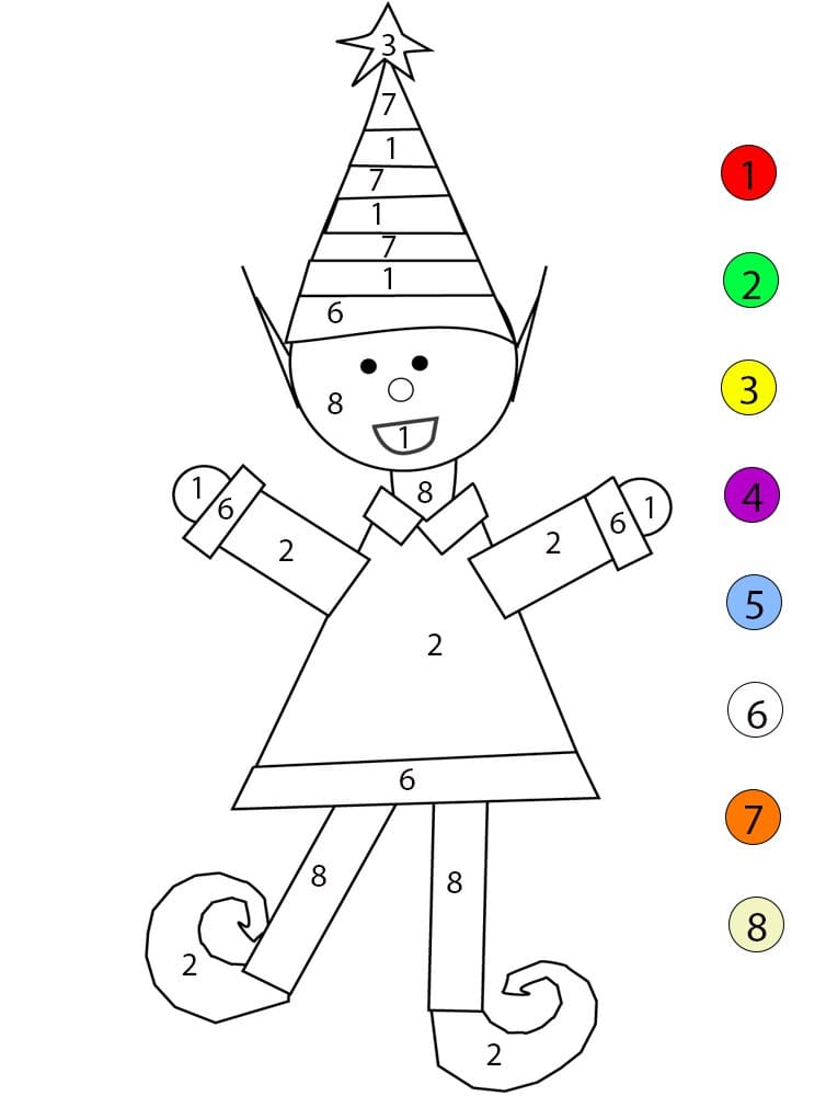 Elf Cartoon Color By Number