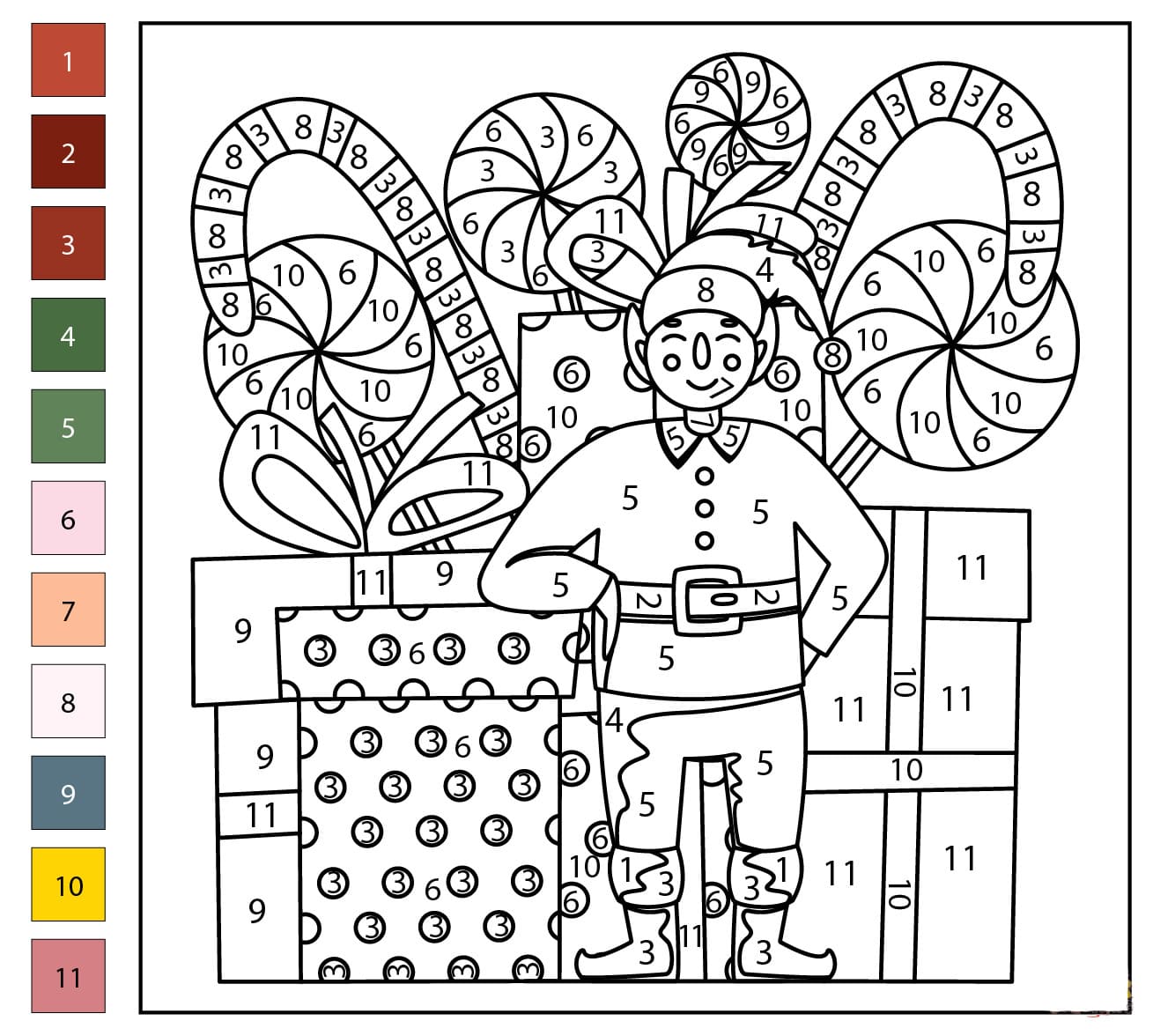 Elf Free Color By Number