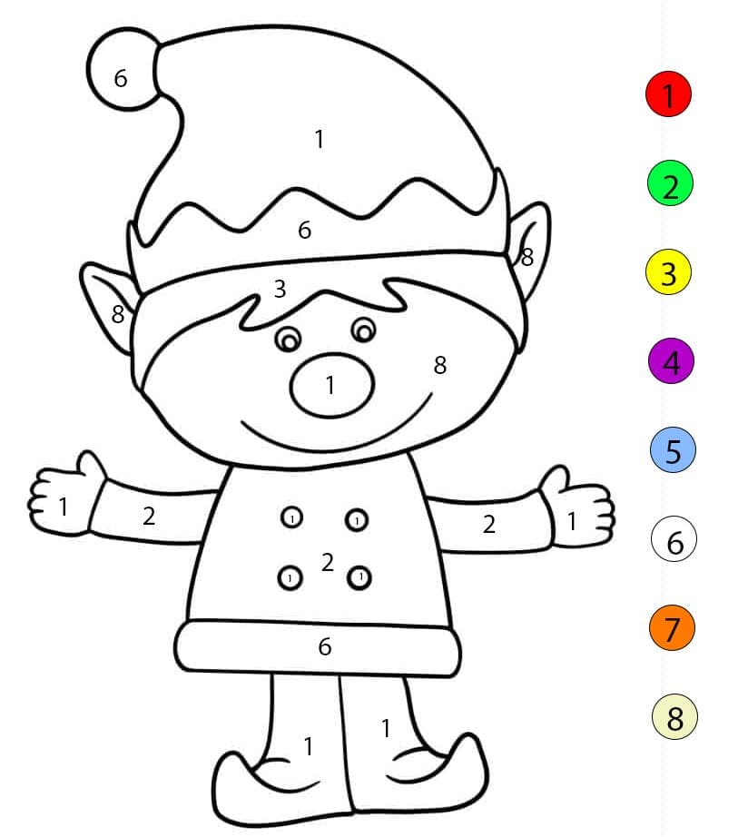 Elf Print Color By Number