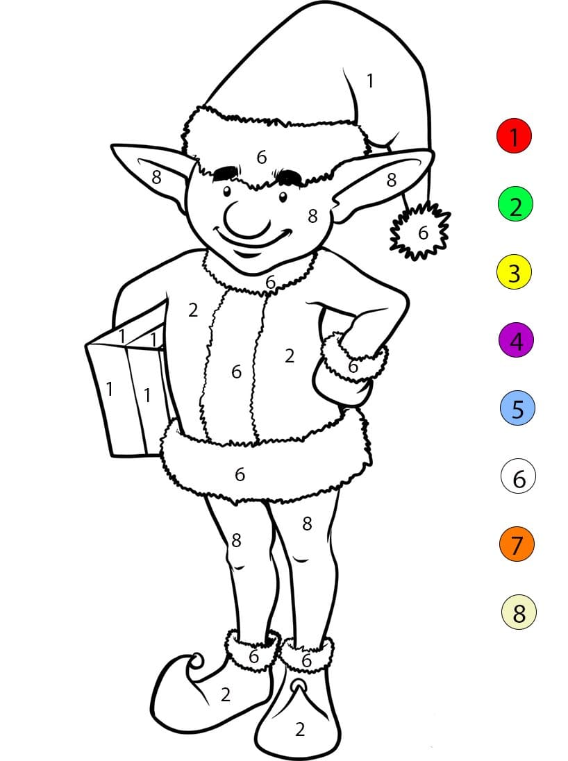 Elf Simple Color By Number