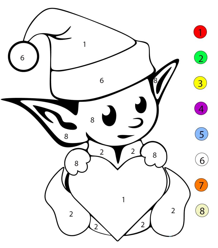 Elf Color By Number