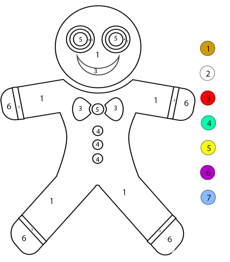 Gingerbread Man Amazing Color By Number Color By Number