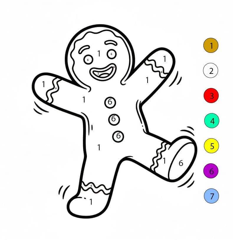 Gingerbread Man Dance Color By Number