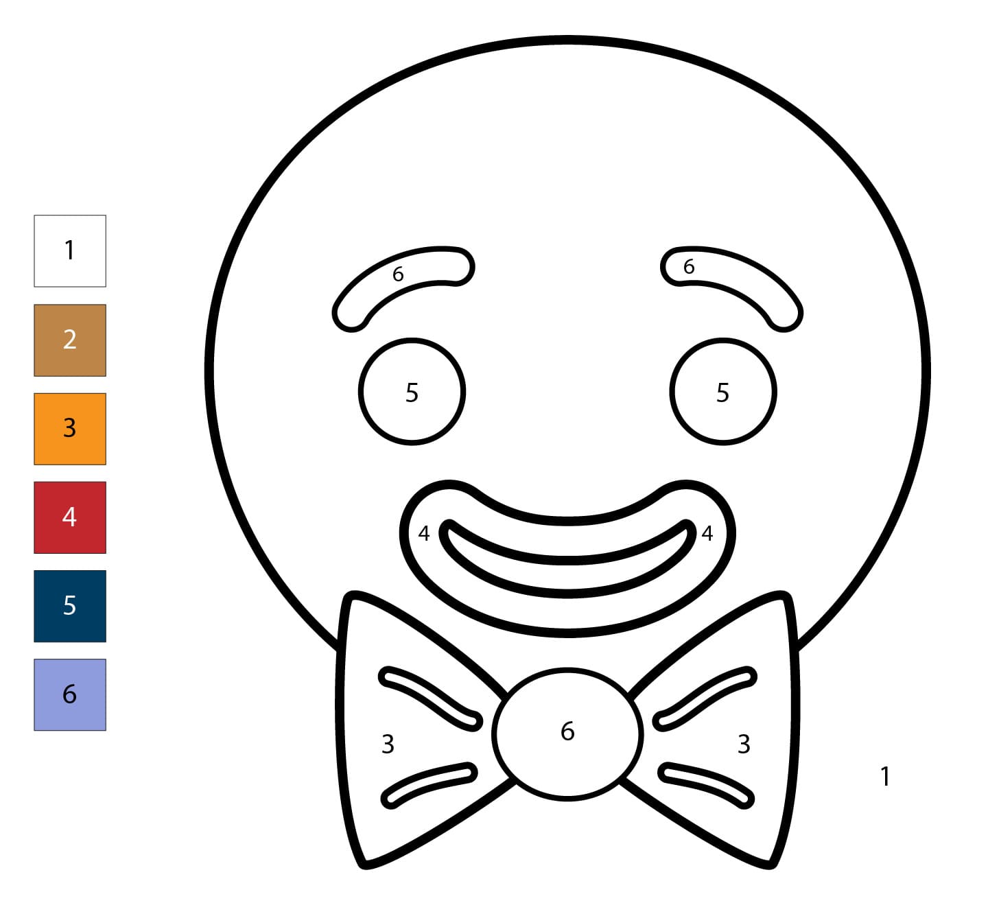 Gingerbread Man Face Color By Number