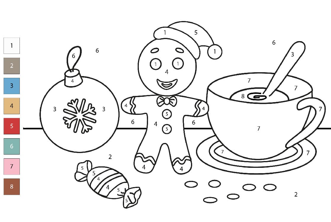 Gingerbread Man Funny Color By Number