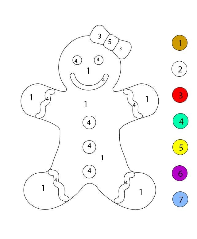 Gingerbread Man Nice Color By Number