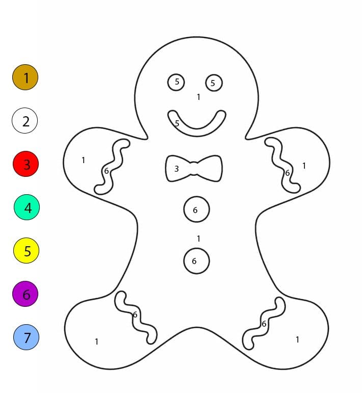 Gingerbread Man Normal Color By Number