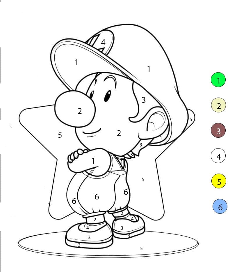 Luigi Amazing Color By Number