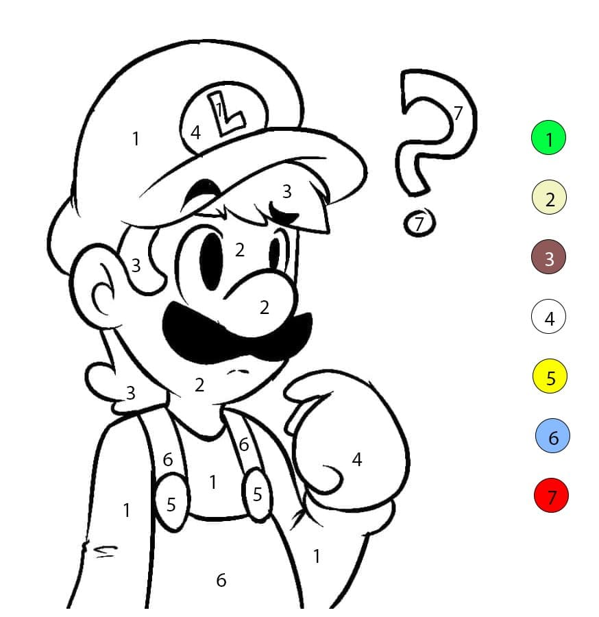 Luigi Bewildered Color By Number