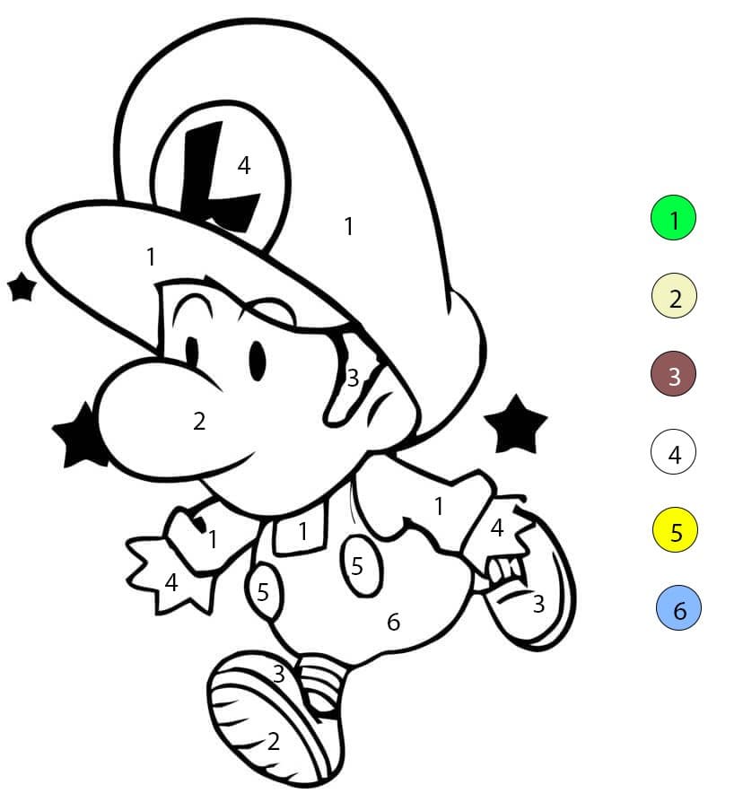 Luigi Cute Color By Number