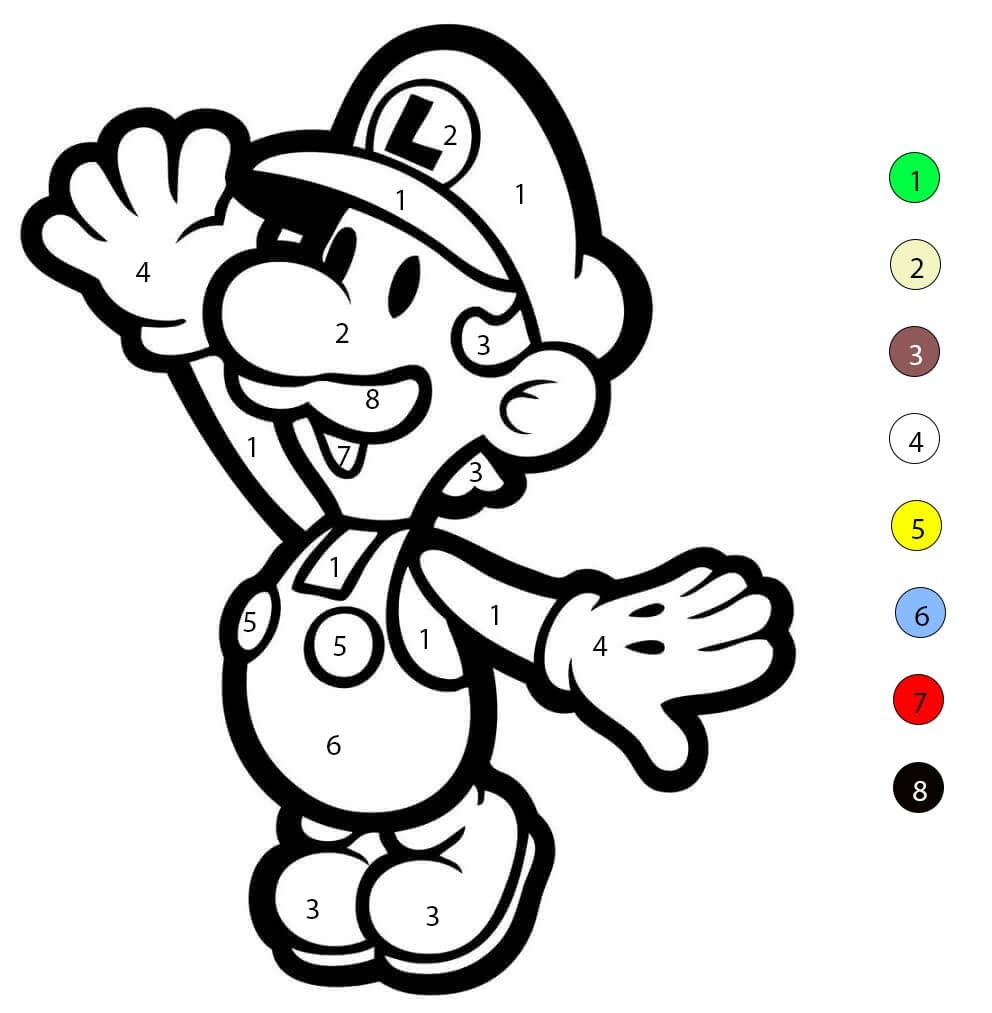 Luigi Say Hi Color By Number