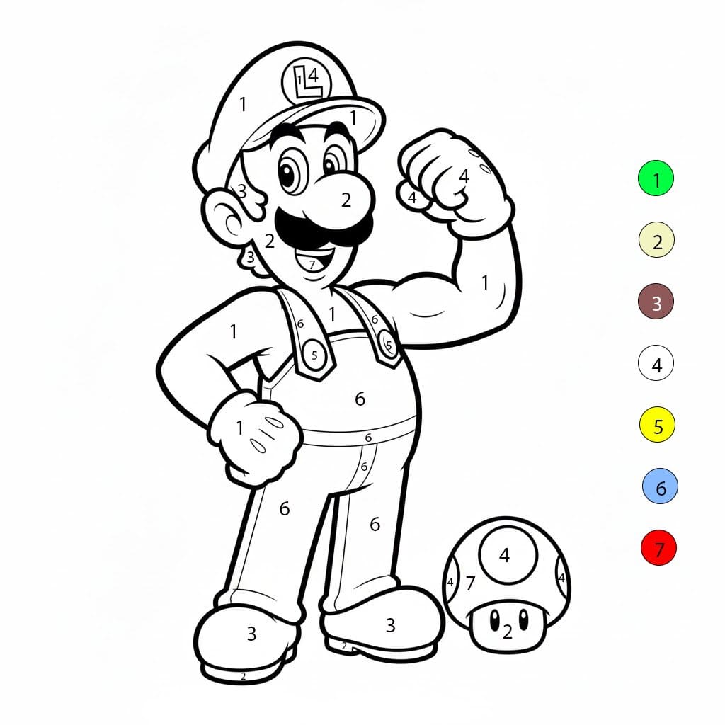 Luigi Strengh Color By Number