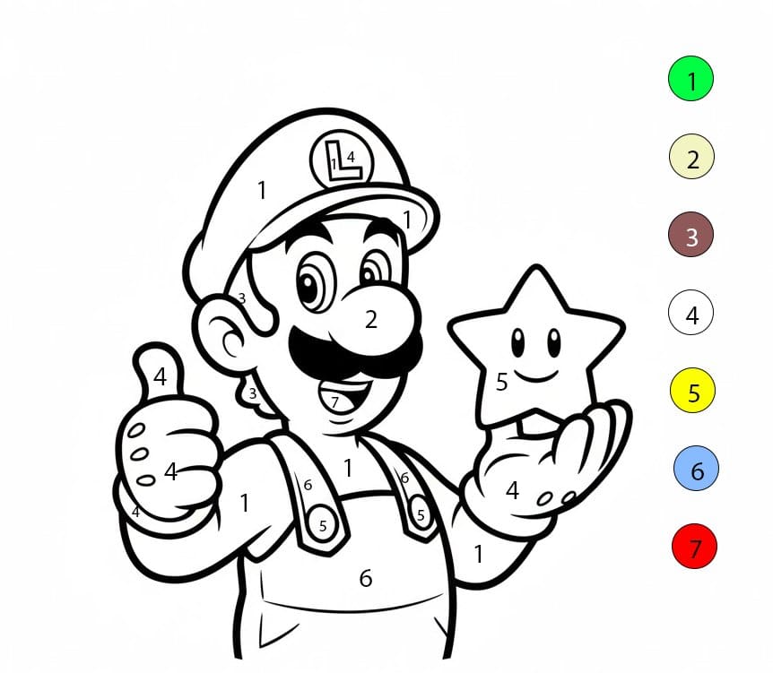 Luigi Color By Number