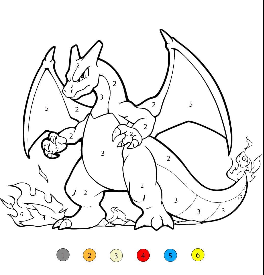 Mega Charizard Color By Number