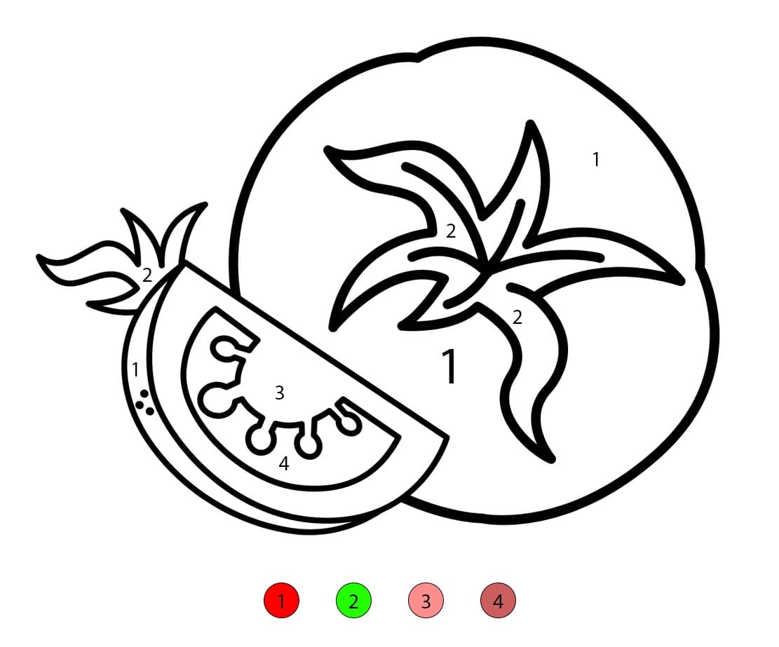 Print Tomato Color By Number