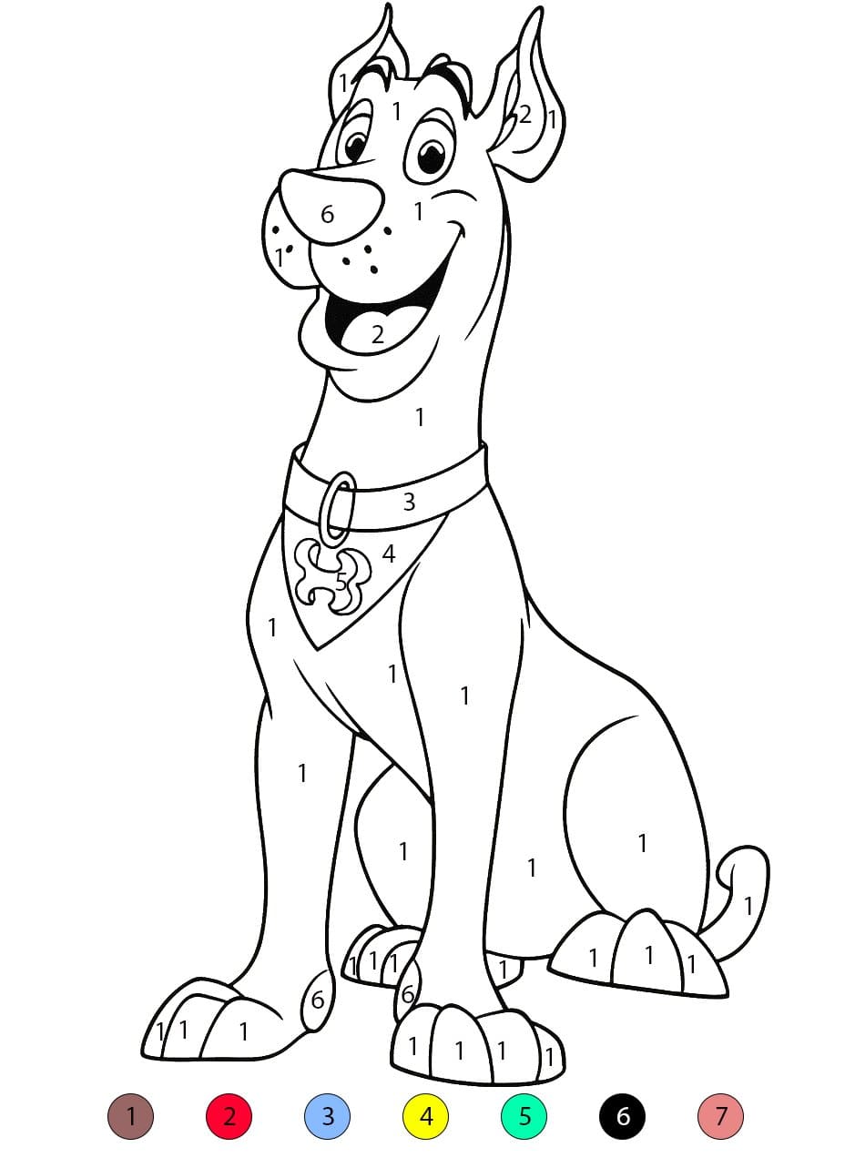 Scooby Doo Basic Color By Number