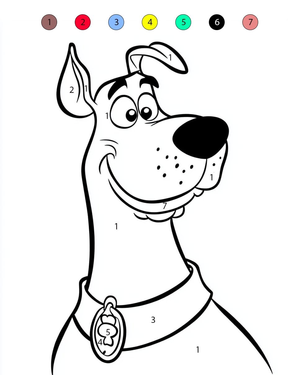 Scooby Doo Cool Color By Number