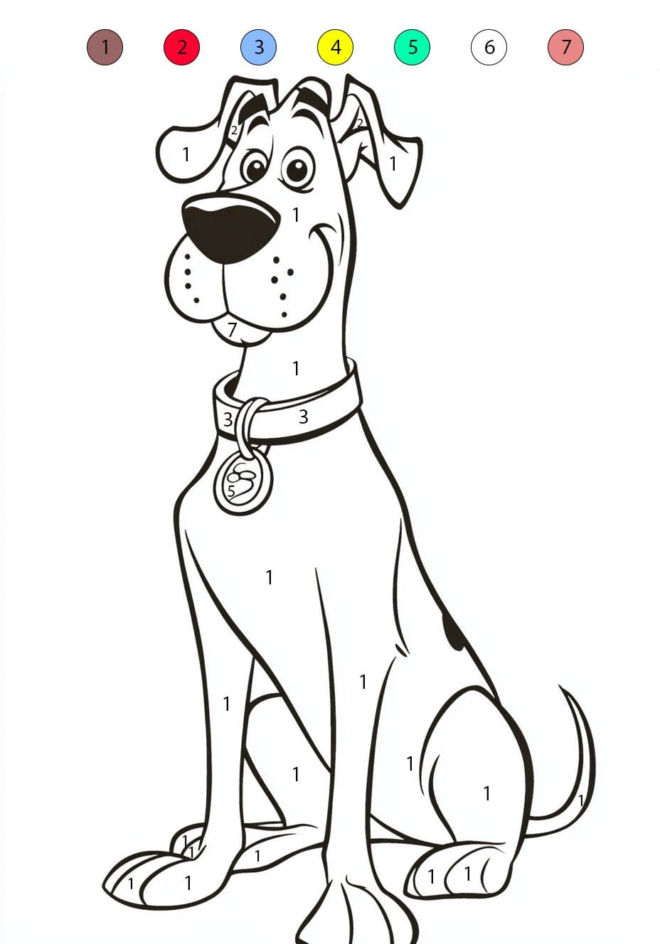 Scooby Doo Easy Color By Number