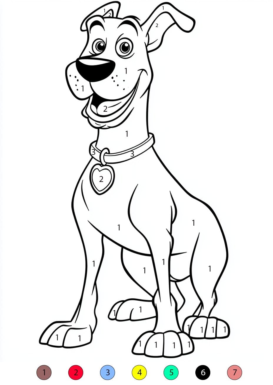 Scooby Doo For Kids Color By Number