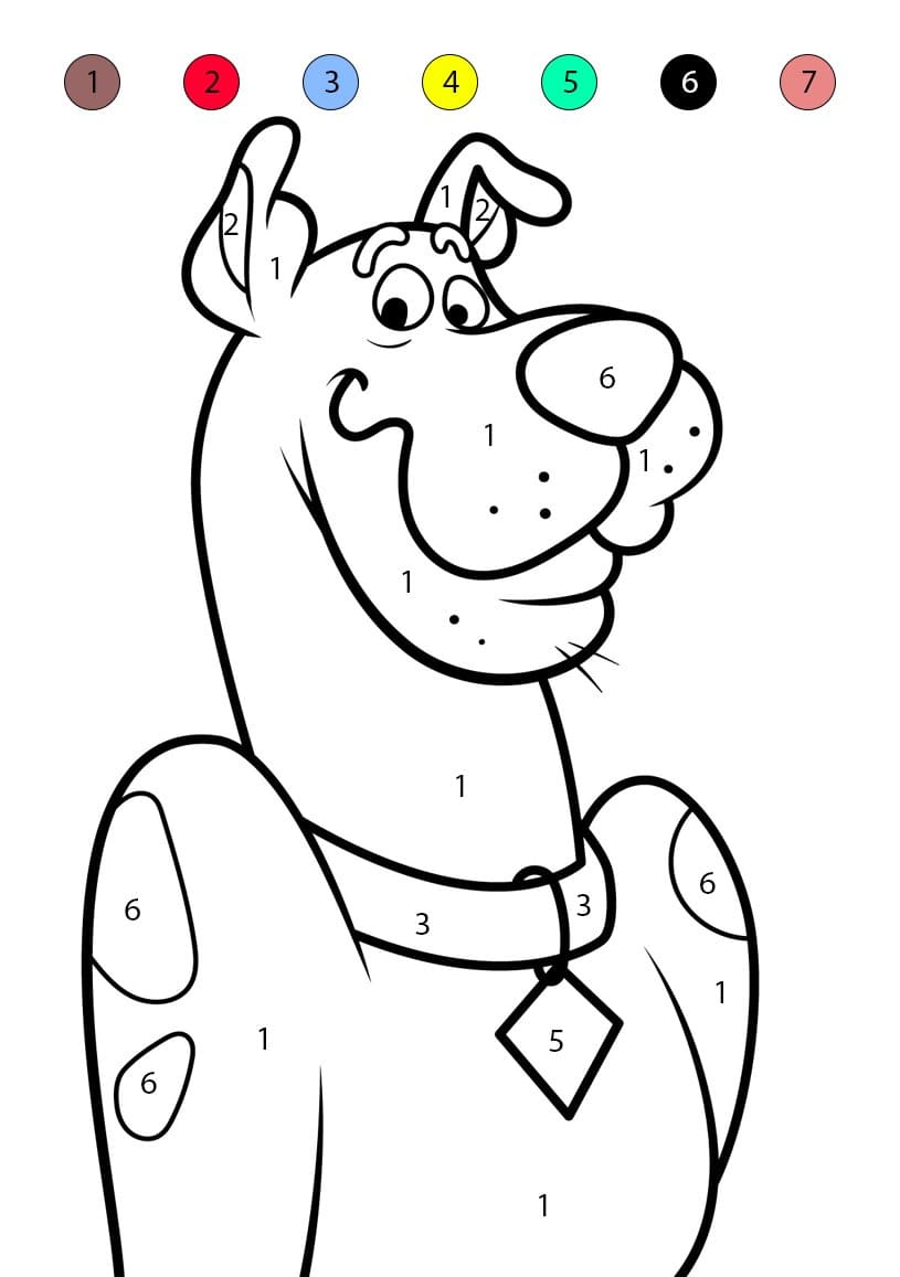Scooby Doo Good Color By Number