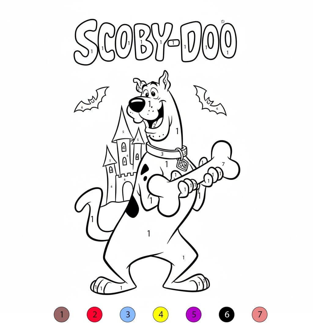 Scooby Doo Halloween Color By Number