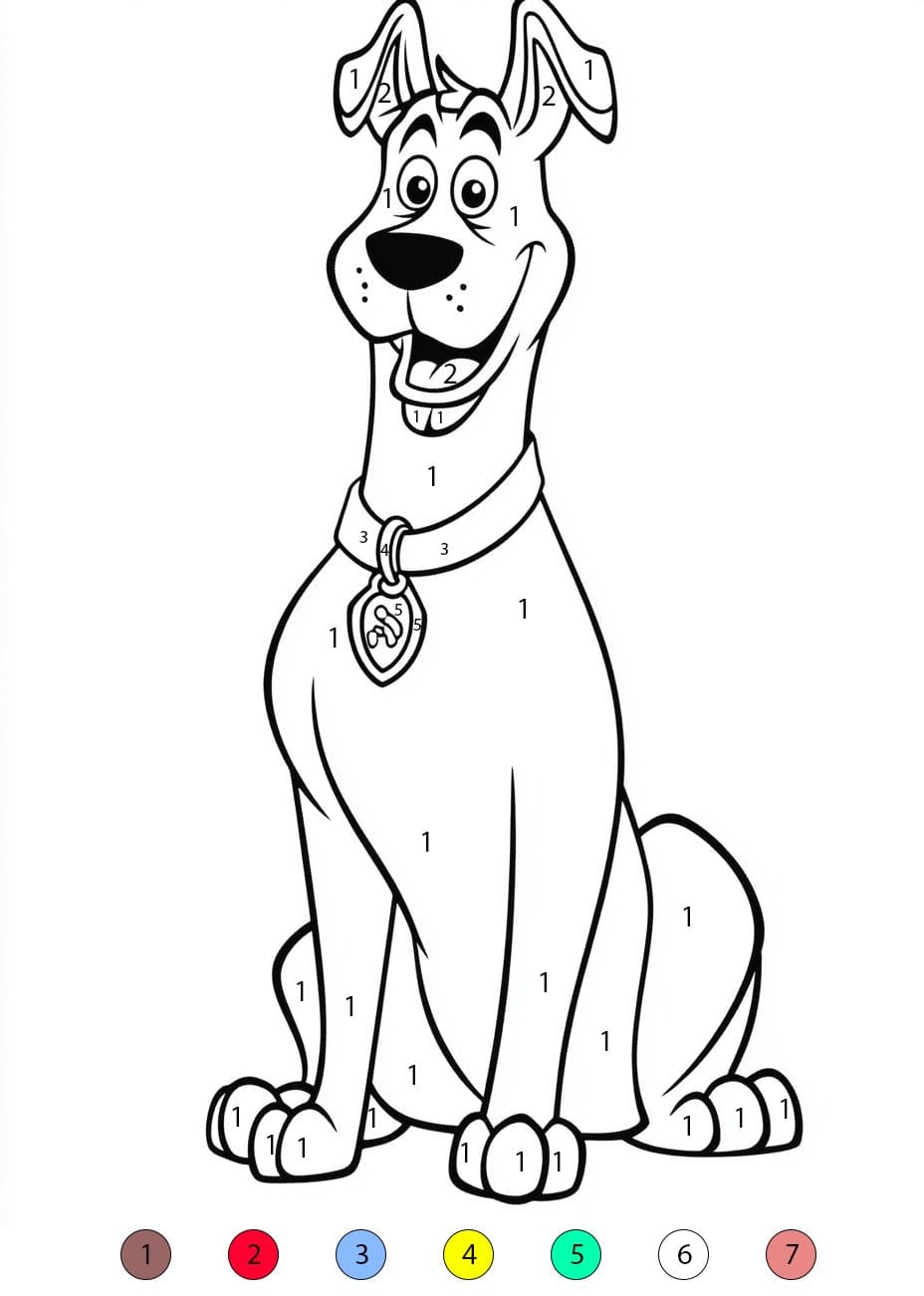 Scooby Doo Happy Color By Number