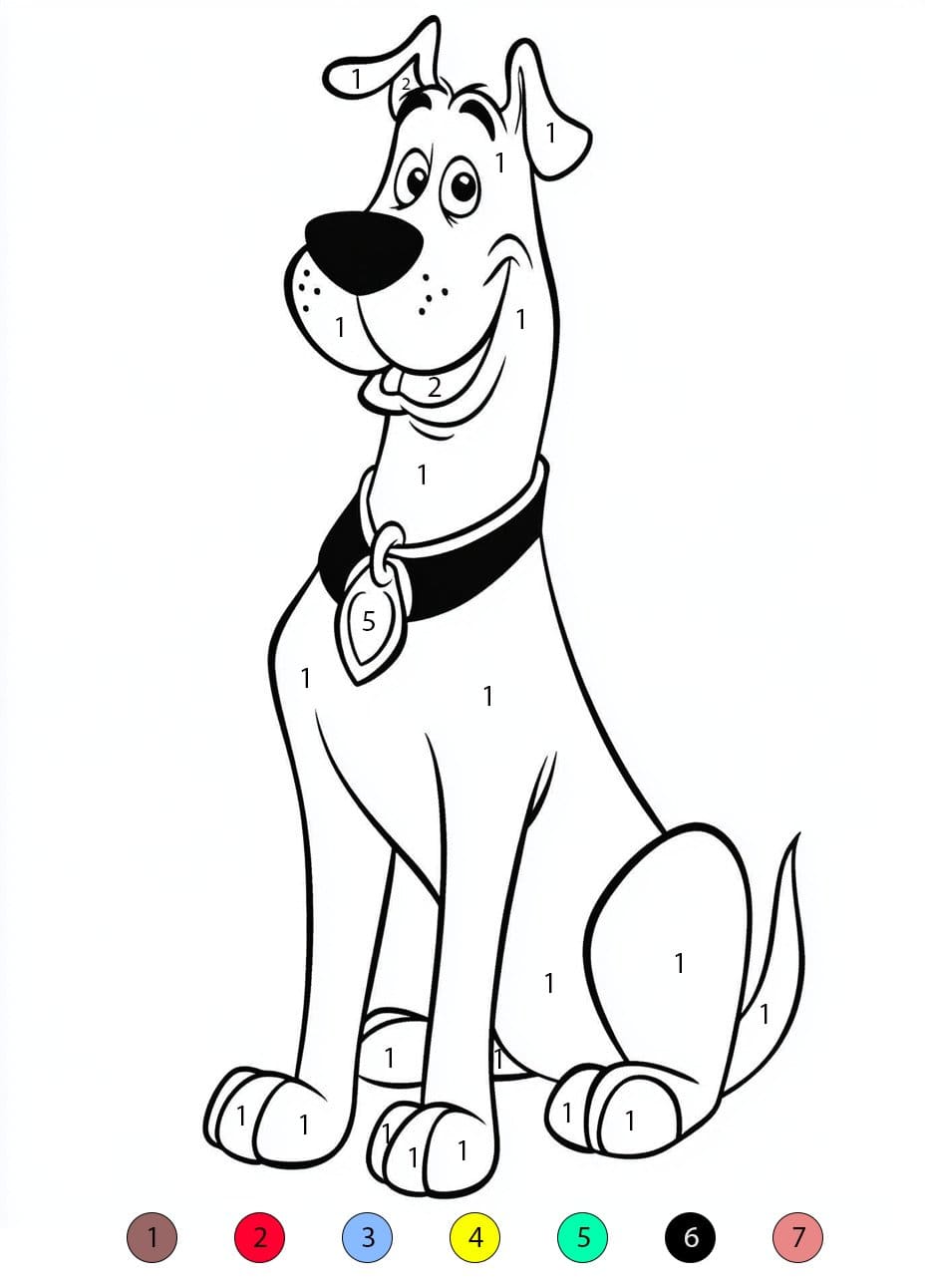 Scooby Doo Print Color By Number
