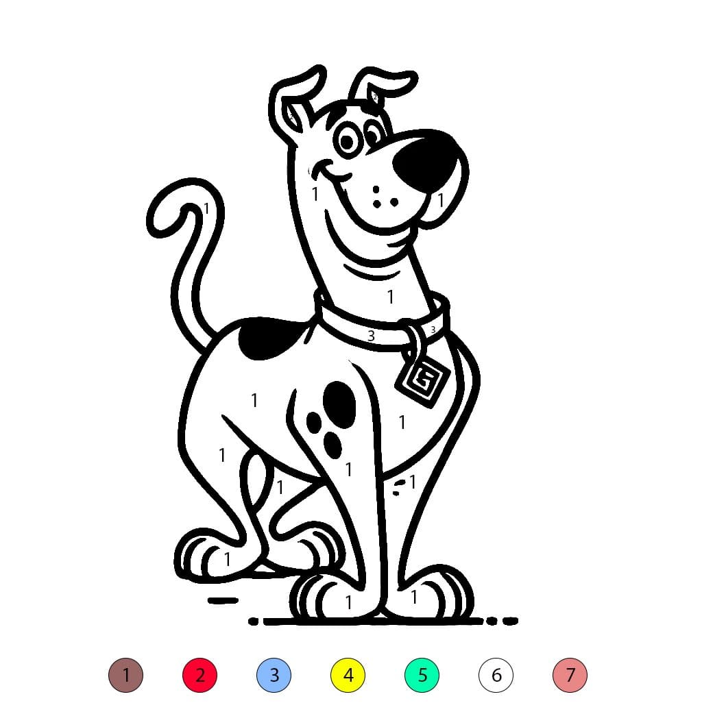 Scooby Doo Simple Color By Number