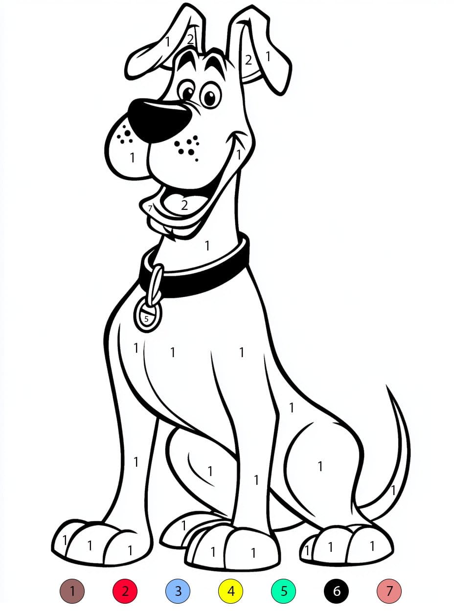 Scooby Doo Smiling Color By Number