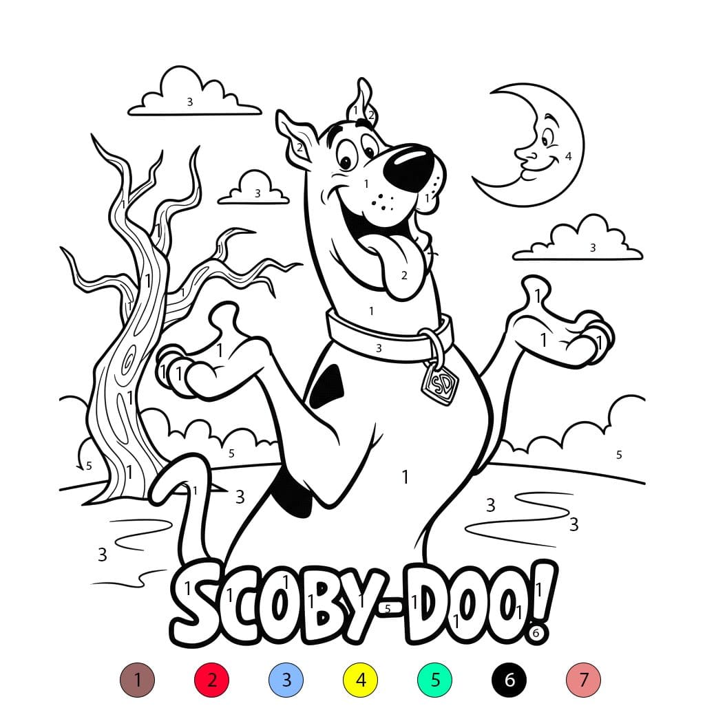 Scooby Doo To Print Color By Number