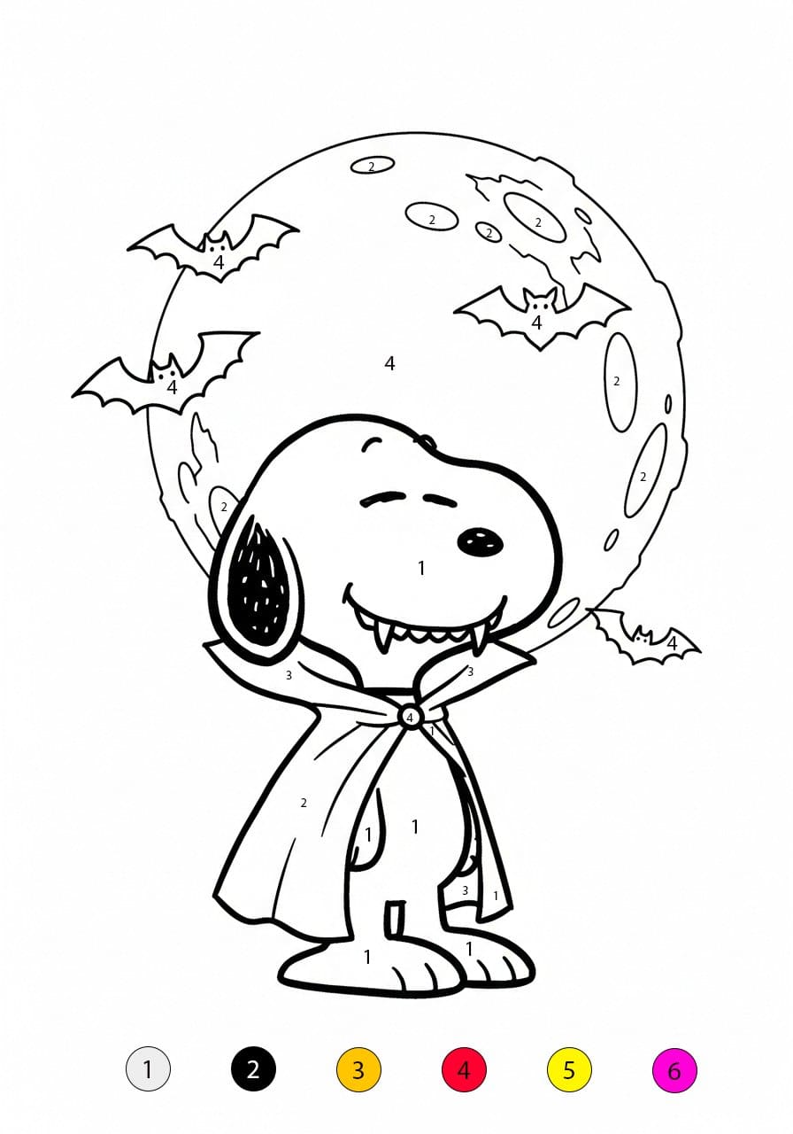 Snoopy Cool Color By Number