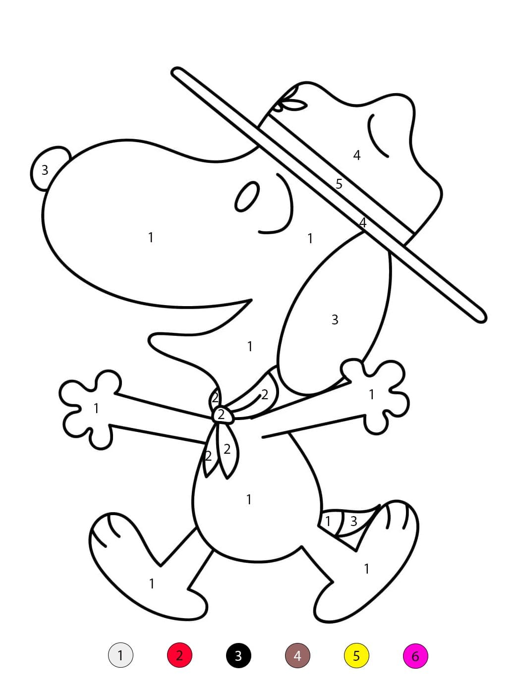 Snoopy Happy Color By Number
