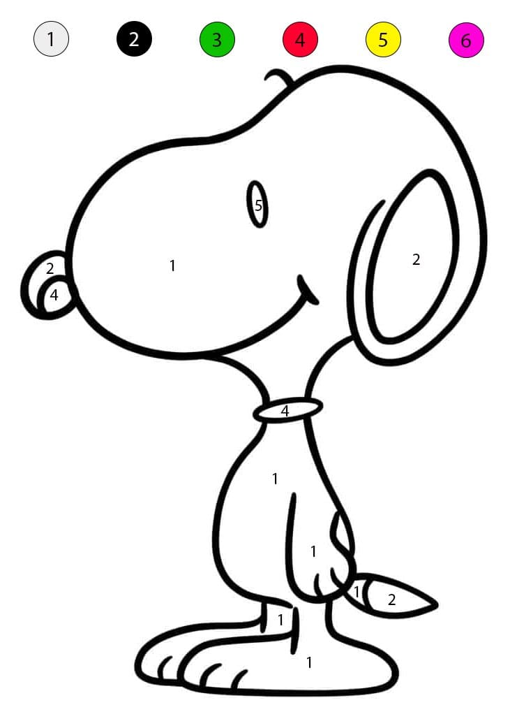 Snoopy Simple Color By Number