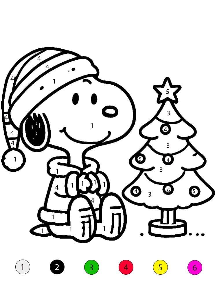Snoopy Very Happy Color By Number