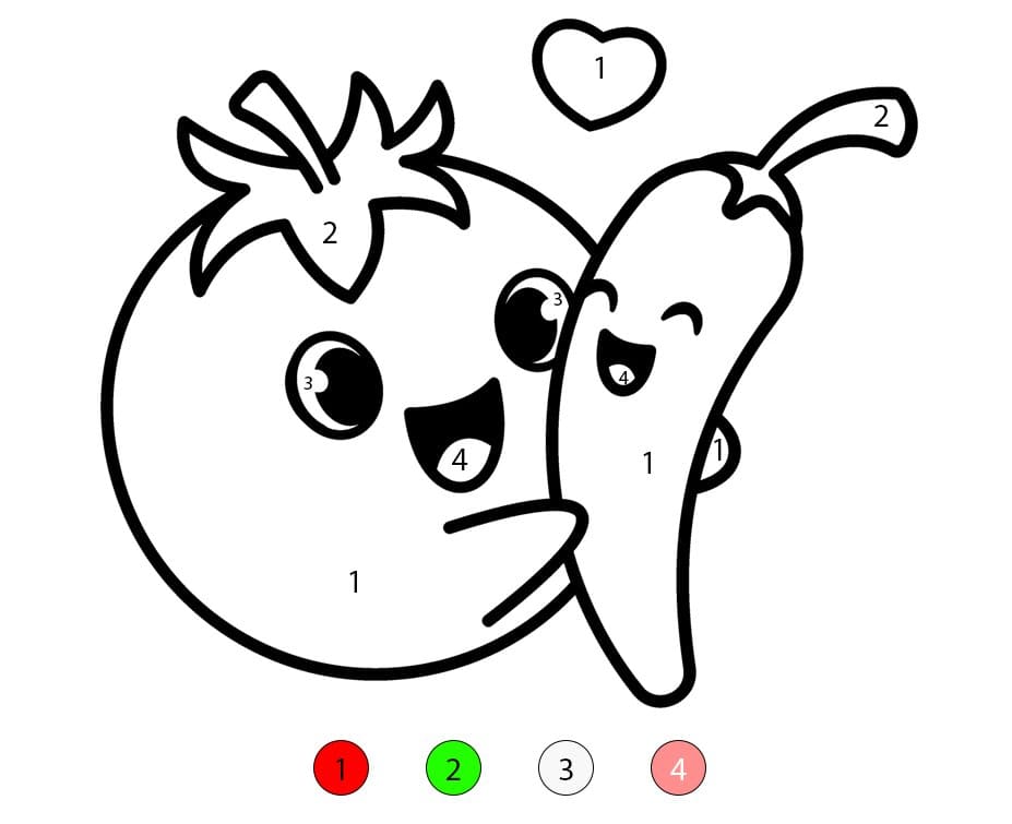 Tomato And Chille Color By Number