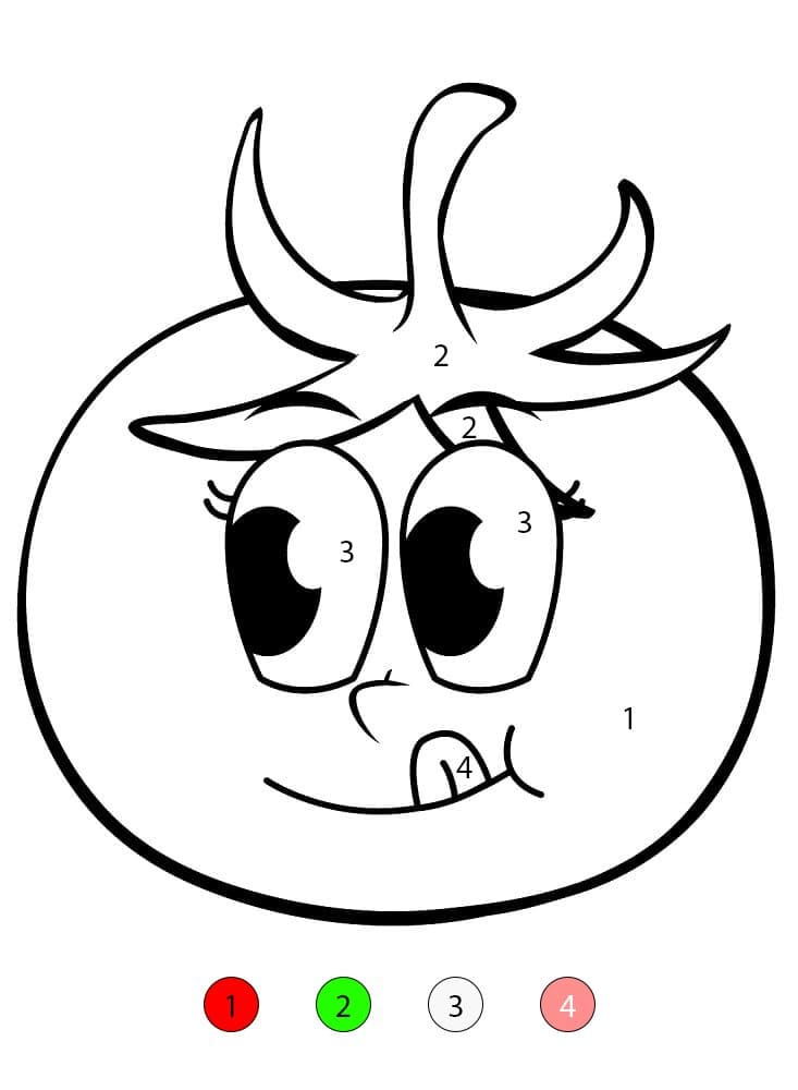 Tomato Cartoon Color By Number
