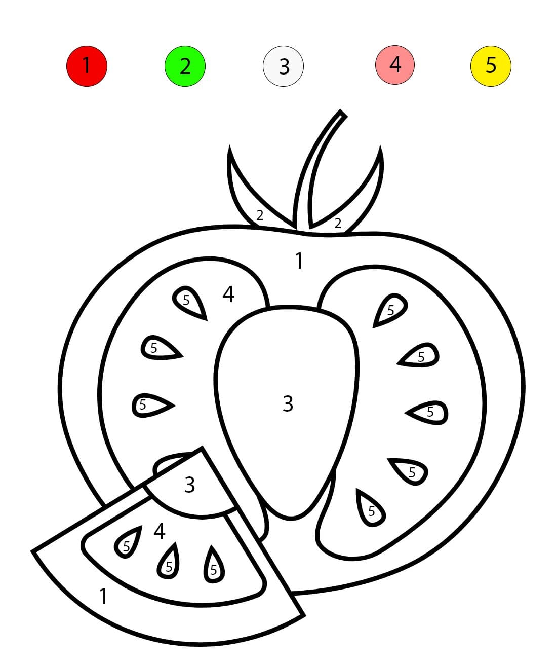 Tomato For Kids Color By Number
