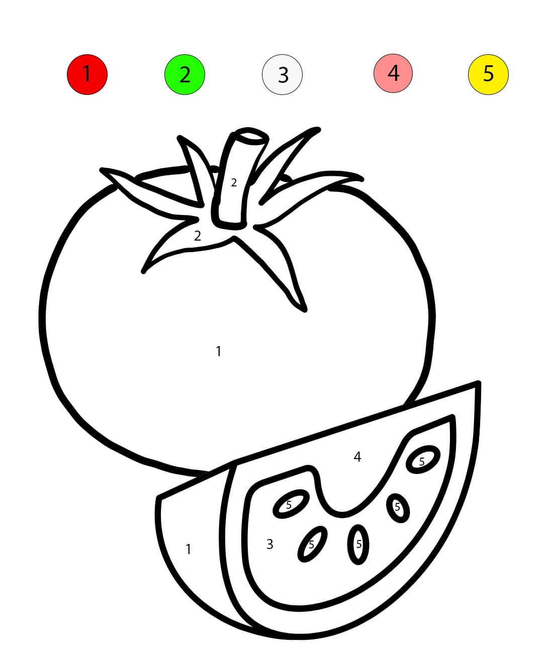 Tomato Free For Kids Color By Number