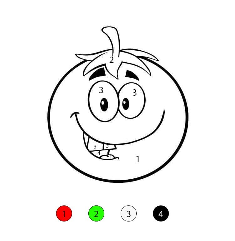 Tomato Smiling Color By Number