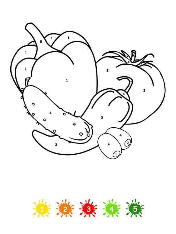 Tomato Vegetables Color By Number