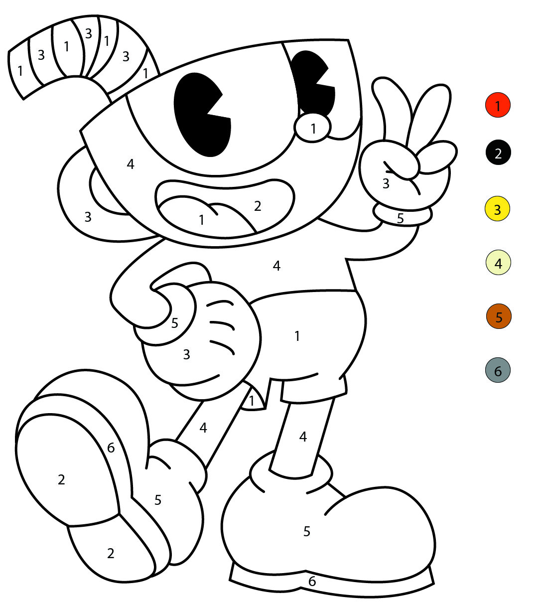 Cuphead Color By Number