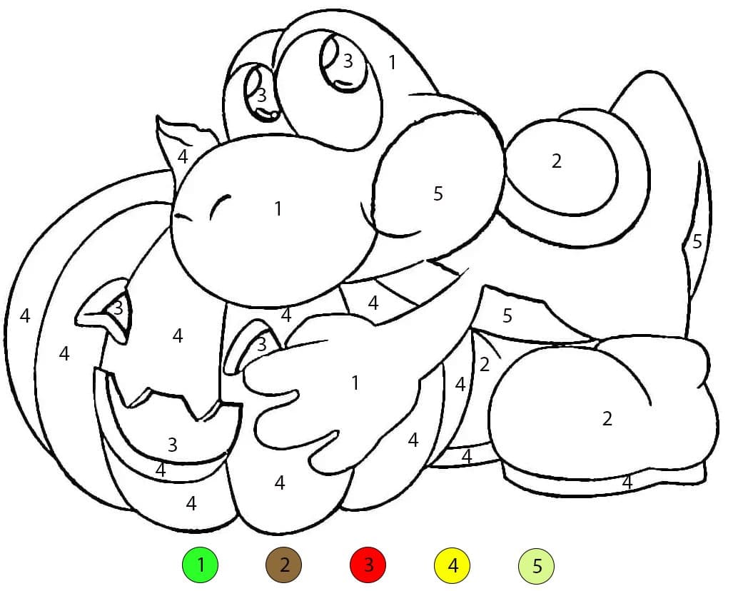 Yoshi And Pumpkin Color By Number