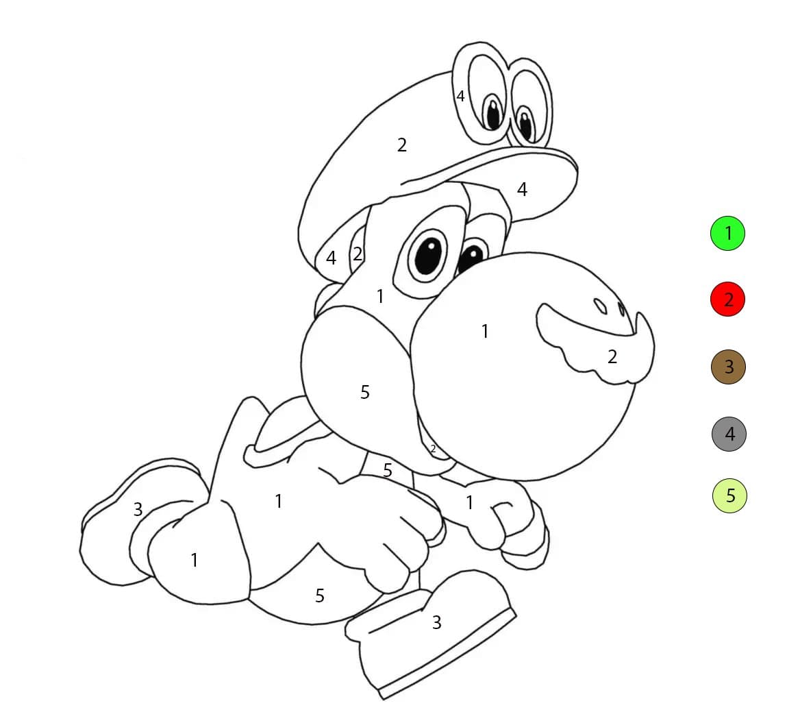 Yoshi For Kids Color By Number