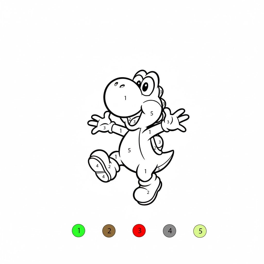 Yoshi Printable Free Color By Number