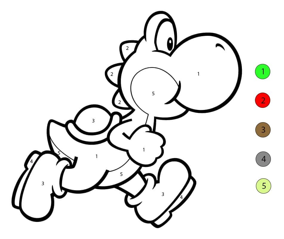 Yoshi Running Color By Number