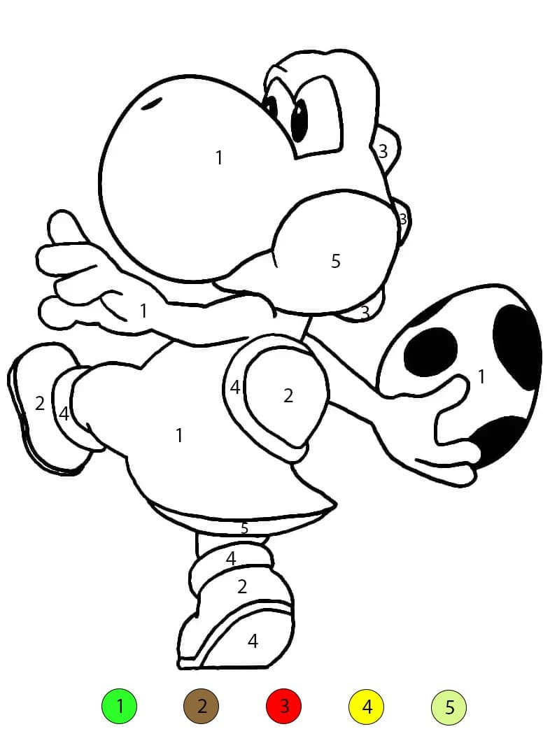 Yoshi With Egg Color By Number