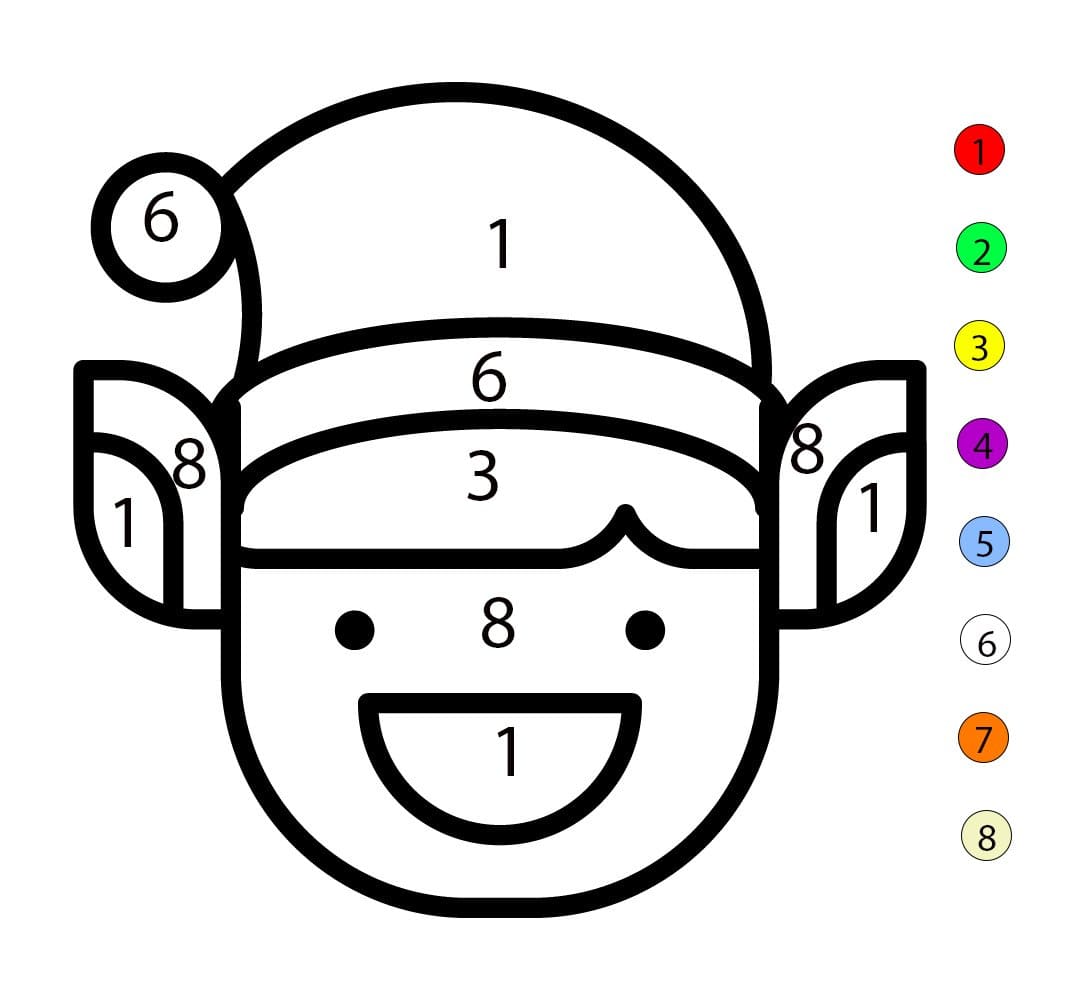 Happy Elf Color By Number