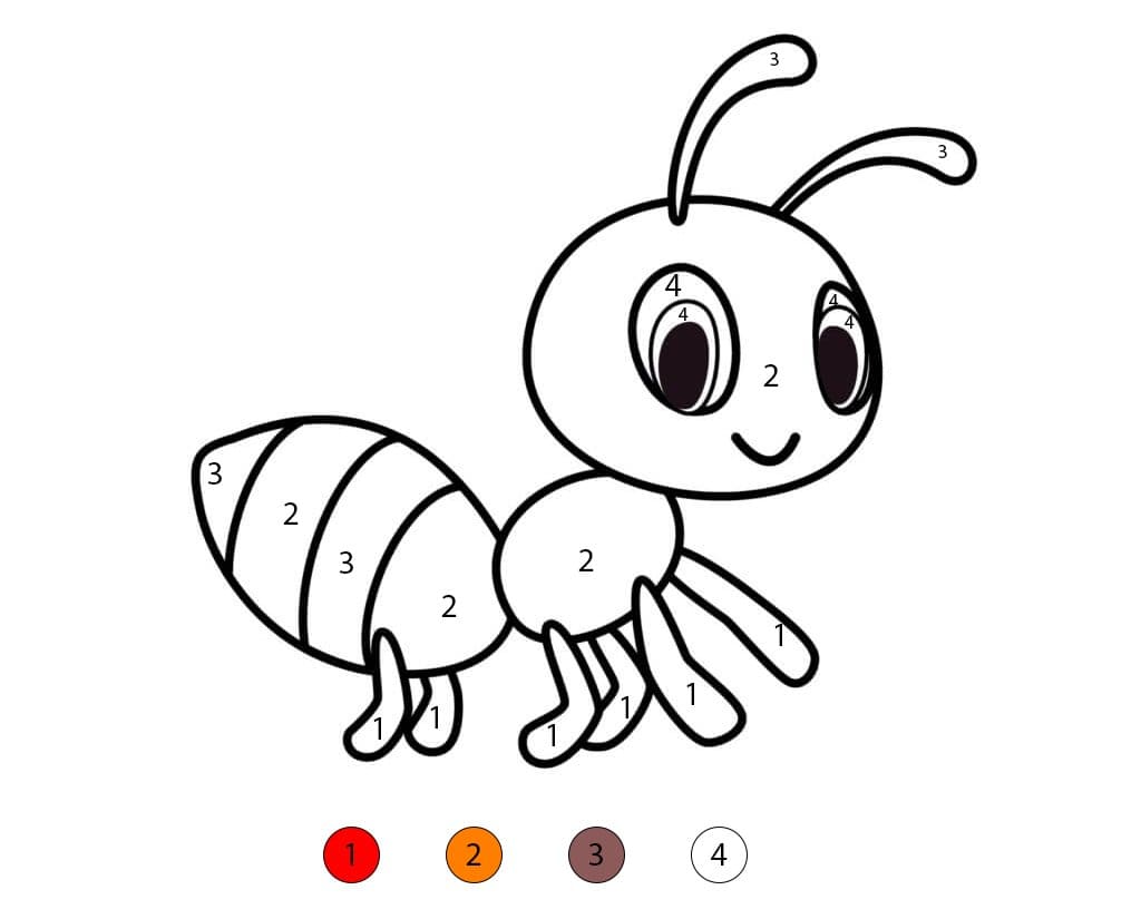 Adorable Ant Color By Number